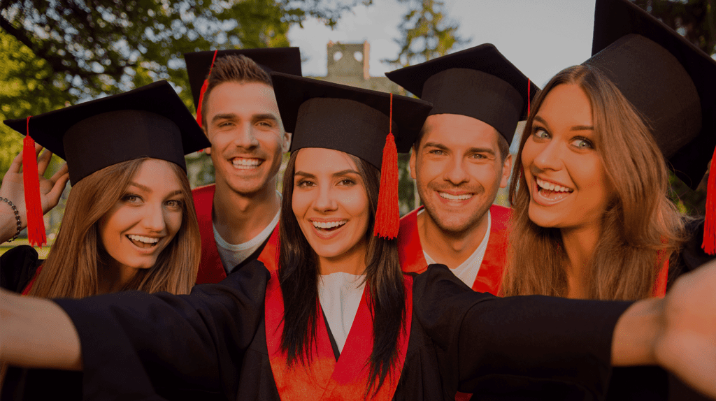 students during graduation