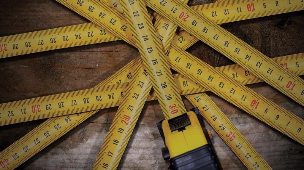 Measuring tapes on a table