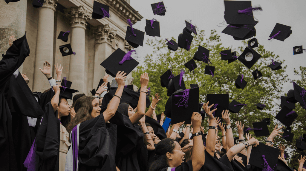 students at graduation