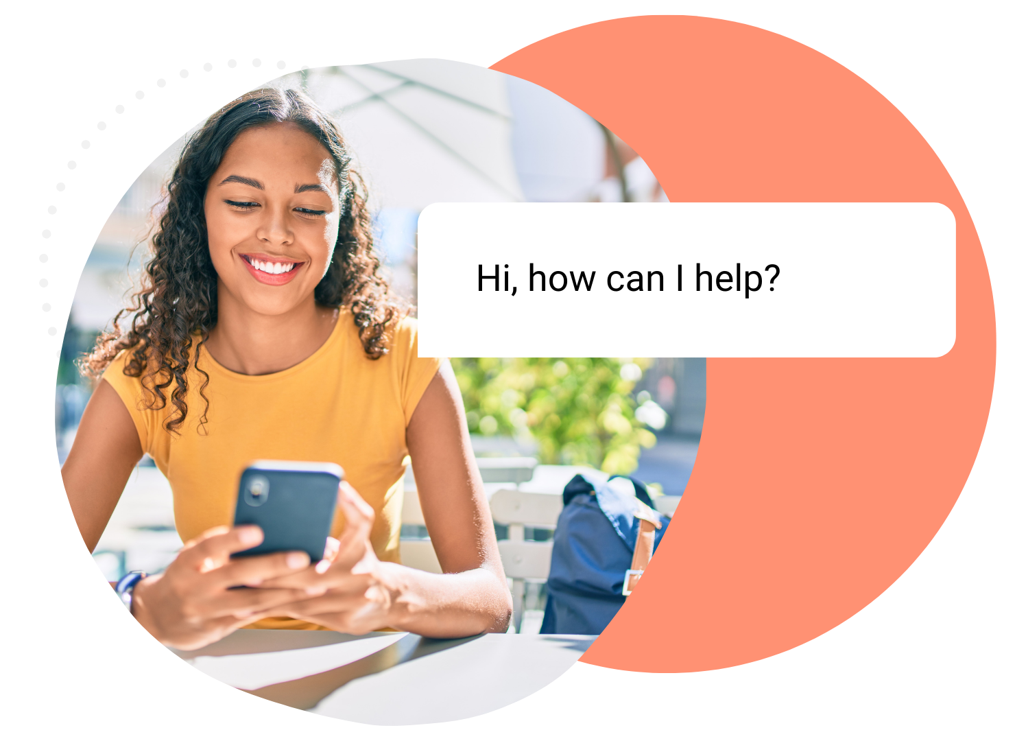 Young woman on a bus using her phone